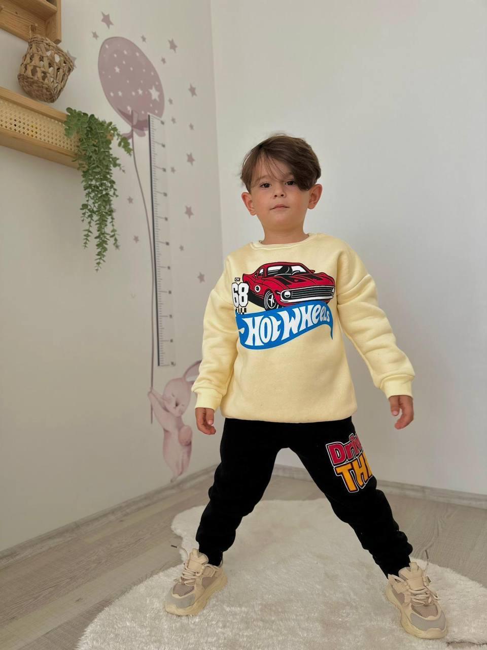 Erkek Çocuk HotWheels Desenli Eşofman Takımı Alt Üst Takım