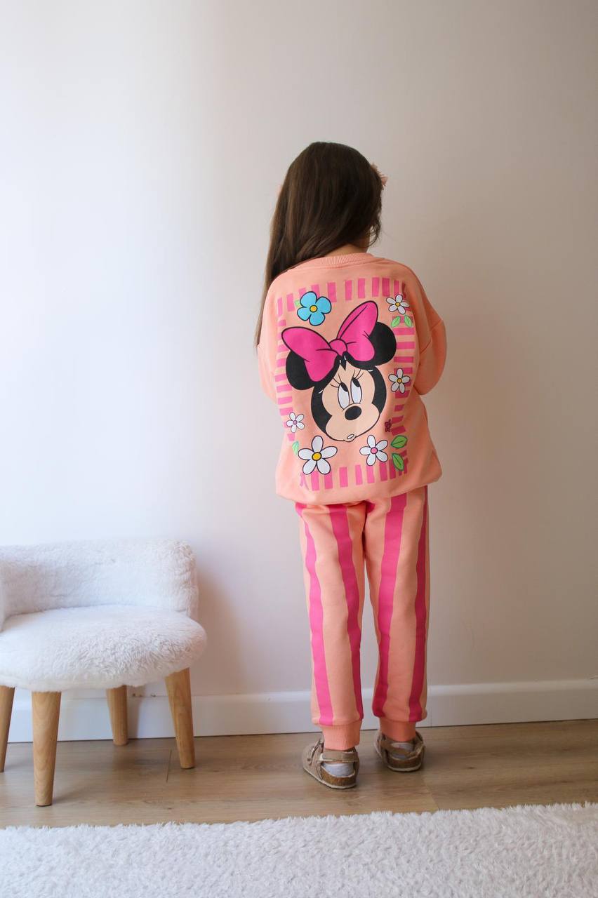 Kız Çocuk Minnie Mouse Desenli Eşofman Takımı