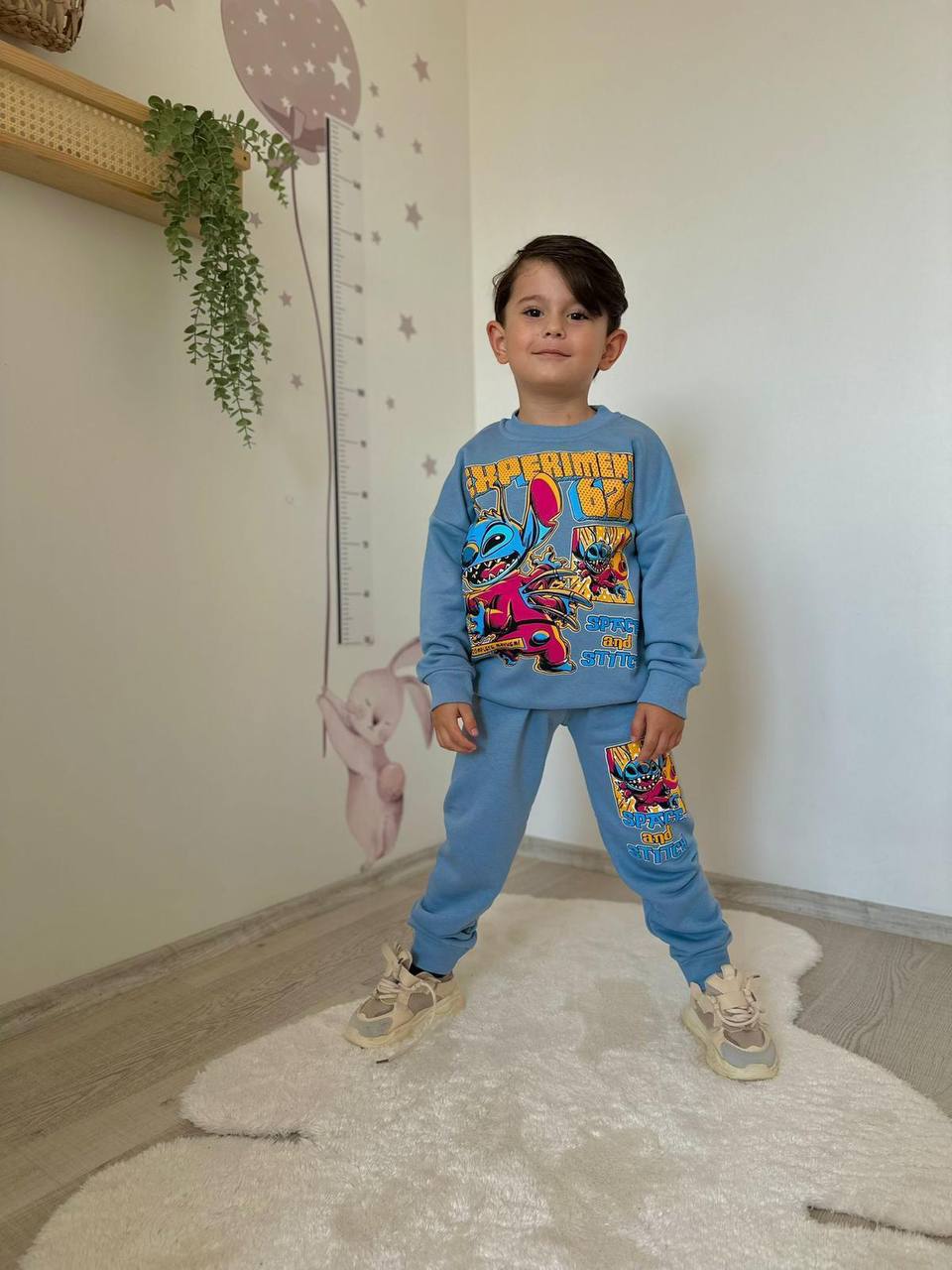Erkek Çocuk Stitch Desenli Eşofman Takımı