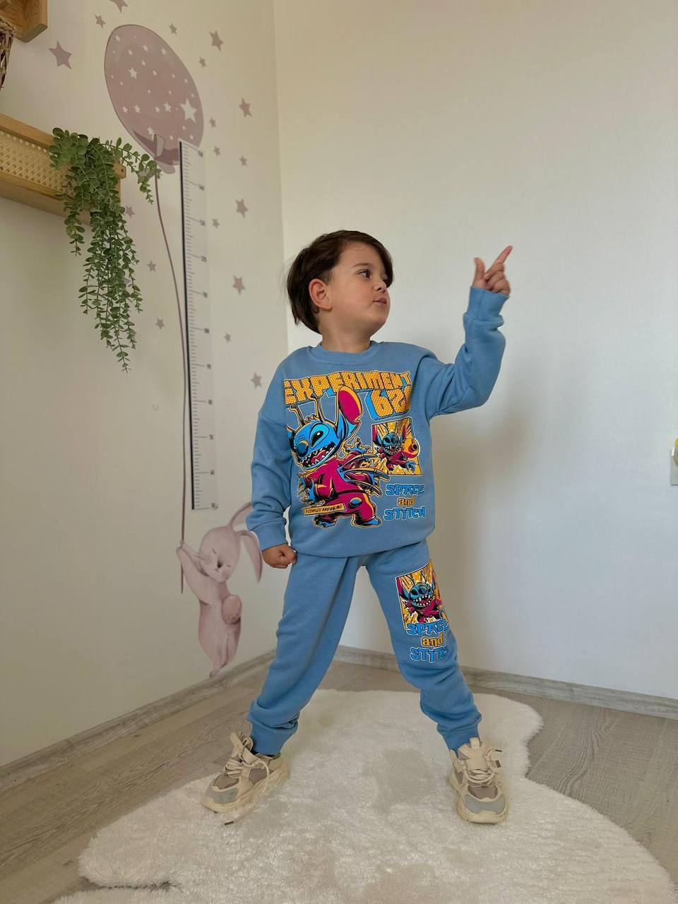 Erkek Çocuk Stitch Desenli Eşofman Takımı