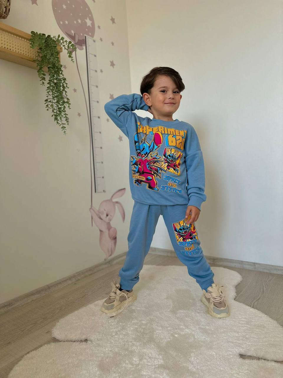 Erkek Çocuk Stitch Desenli Eşofman Takımı