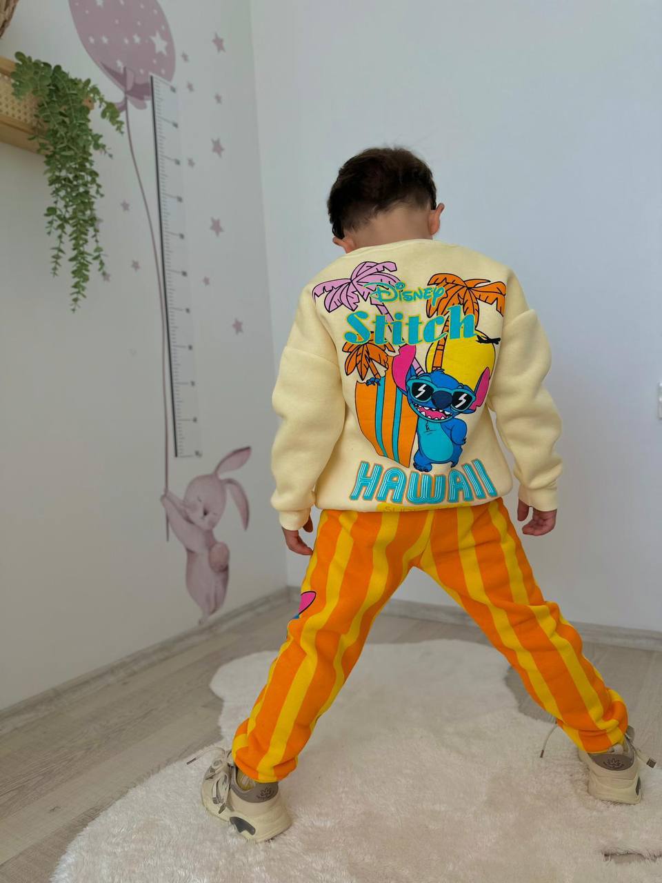 Erkek Çocuk Stitch Hawaii Desenli Eşofman Takımı